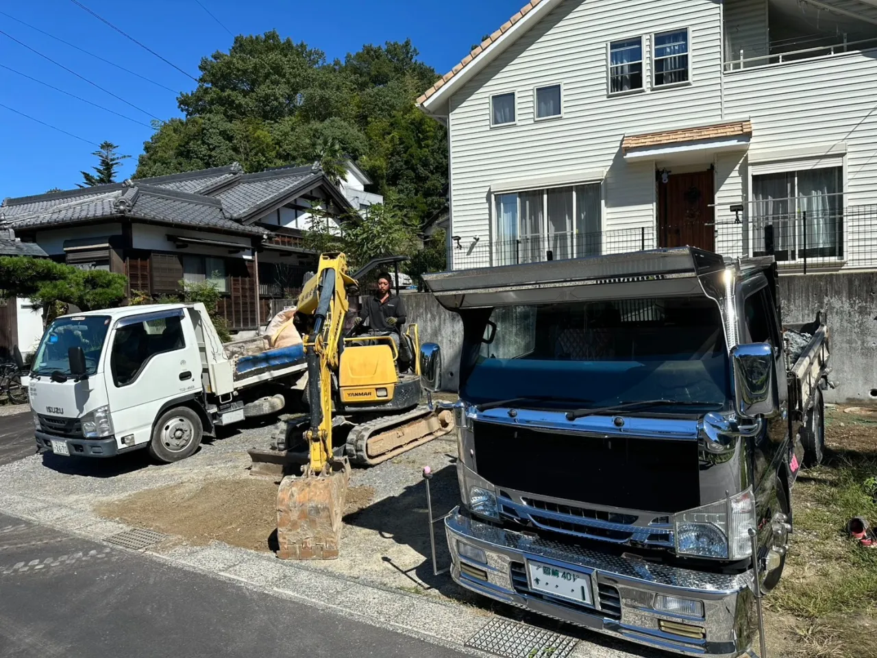 砕石工事　作業中